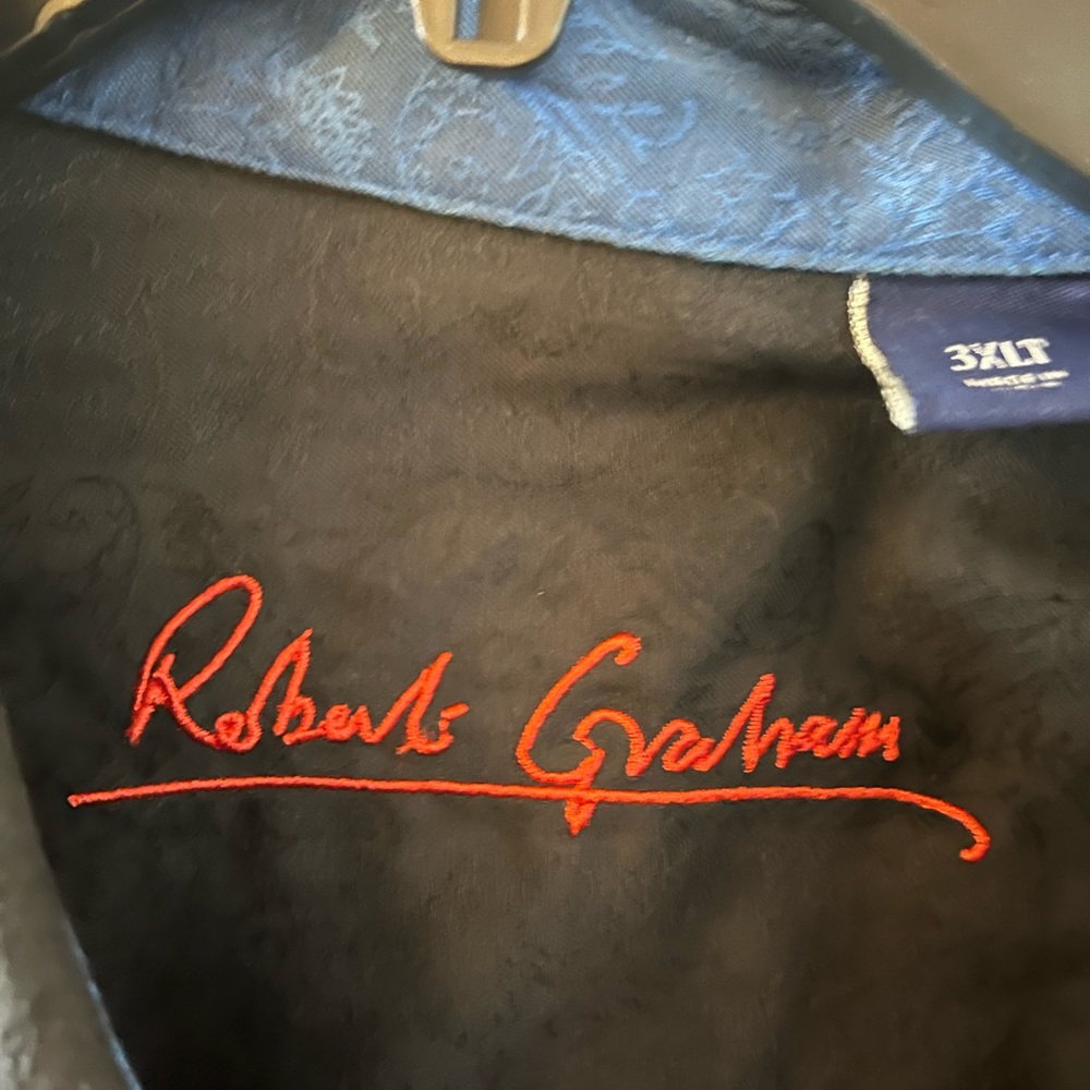 Mens 3xLT gently used long sleeve Black Robert Graham shirt